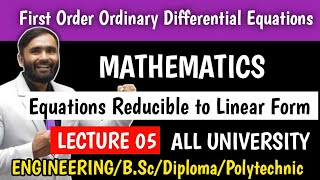 Differential Equation of First Order and First DegreeLecture 5MathematicsEngineeringBScDiploma [upl. by Stormie]