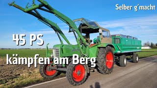 45 PS kämpfen am Berg  REISCH 57 Tonner voll beladen [upl. by Eilis106]