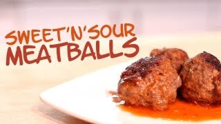 Sweet amp Sour Meatballs  The Hungry Bachelor [upl. by Ecirb]