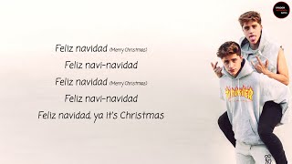 Martinez Twins  Feliz Navidad Lyrics  English Translation [upl. by Namlas]