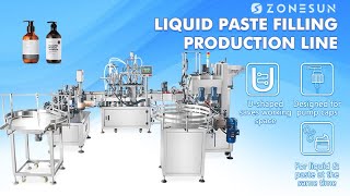 ZONESUN ZSFALU6 Servo Shampoo Cosmetic Trigger Spray Bottles Filling Capping And Labeling Machine [upl. by Leyla]