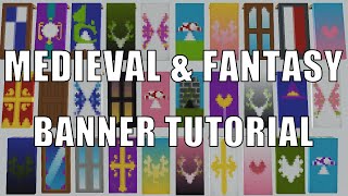 Minecraft Banners 25 Medieval amp Fantasy Designs  Build Tutorial [upl. by Lenahc]