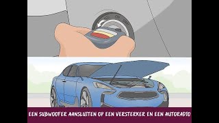 Een subwoofer aansluiten op een versterker en een autoradio [upl. by Nnahteb]