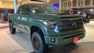 Checkout this 2021 Army Green Toyota Tundra TRD Sport with tasteful mods [upl. by Nylauqcaj]