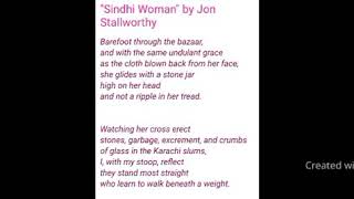 a sindhi woman by Jon stallworthy [upl. by Naegem]