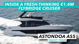 Inside a freshthinking €14m flybridge cruiser  Astondoa AS5 yacht tour  Motor Boat amp Yachting [upl. by Raimes]