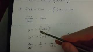 How to differentiate ylncosx Chain Rule version [upl. by Ayamat]