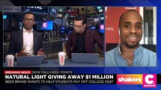 Scholly CEO Christopher Gray Discusses Natural Lights Million Dollar Student Loan Payoff  Cheddar [upl. by Koblas]