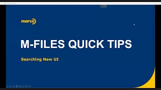 M Files Quick Tips  Searching New UI [upl. by Allehcram917]