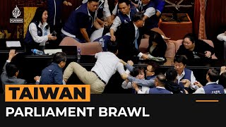 Scenes of chaos as Taiwan parliament brawl escalates into the night  Al Jazeera Newsfeed [upl. by Nillor525]