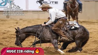 Jesse Lennox Cutting Horses marking a HUGE 228 Riding [upl. by Latnahs]