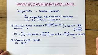 Koopkracht  reëele inkomen berekenen 2 economiematerialen [upl. by Ferna]