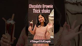 Chocolate Brownie Thick Shake  TeluguUSACouple  Aakasam Baddalaina milkshake shorts trending [upl. by Lyrpa722]