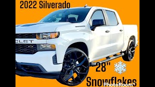 2022 Chevrolet Silverado Custom 28quot Inch Snowflakes Replica Wheels Rims [upl. by Marlene]