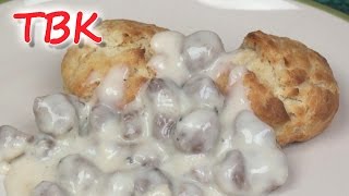 Buttermilk Biscuits with Sausage Gravy Recipe  Titlis Busy Kitchen [upl. by Sonafets]