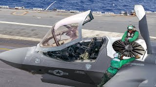 Behind F35B Monstrously Powerful Vertical Fan Operations on US Navy Carrier [upl. by Shana815]