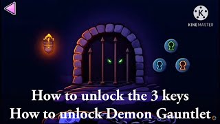 GEOMETRY DASH How to unlock Demon Gauntlet  How to unlock the 3 keys in Vault of Secrets [upl. by Layol]