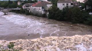 Crue de lArdèche à Ruoms  19 septembre 2014 [upl. by Llerej]