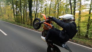 KTM EXC 400 Wheelie Action – Supermoto BLASTING [upl. by Adnarahs]