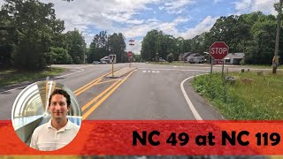 StopControlled Intersection with Additional Driver Notification NC 49 at NC 119 in Burlington NC [upl. by Hite]