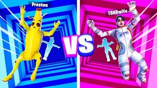 IMPOSSIBLE FORTNITE DROPPER Boy vs Girl Challenge Husband vs Wife [upl. by Jamilla]