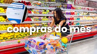 COMPRAS DO MÊS COMPLETA MERCADO ATACADISTA  valores dicas alimentação saudável e simples [upl. by Leruj]