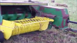 Baling hay  John Deere 730 Tractor amp 347 Baler [upl. by Nwahsid105]