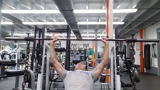 Incline bench press exercise with chains Olympic bar [upl. by Atsahc]