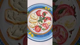 Caprese 🥗 salad Aesthetics amp Realistic Creating Process asmr italianfood capresesalad italyvibe [upl. by Juster]