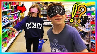 BLINDFOLDED SHOPPING AT fiVe BELoW  We Are The Davises [upl. by Colline]