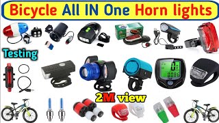 Bicycle all in one Horn lights  bicycle horn  cycle led light Horn  Electronics verma [upl. by Aila]