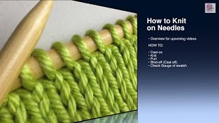 How to Knit  Knit Stitch Beginner with closed Captions CC [upl. by Liagaba]