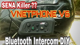 Bluetooth Intercom VNETPHONE V61200 6 Riders INSTALLATION in any HELMET  DIY  Durgesh Vlogs [upl. by Yeslah702]