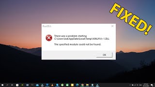 Easy Fix RunDLL error on Windows 10 [upl. by Eliath676]