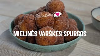 Mielinės varškės spurgos apvoliotos cinamoniniame cukruje [upl. by Danika]