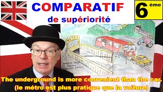 Le comparatif de supériorité er  more than  Anglais 6ème [upl. by Aivirt237]