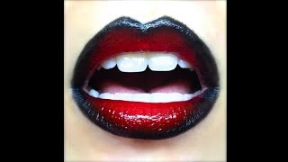 Lip Art Tutorial Red amp Black Ombre Lips [upl. by Aurelio]