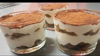 Recette de tiramisu sans oeufs تيراميسو بدون بيض [upl. by Enaamuj255]