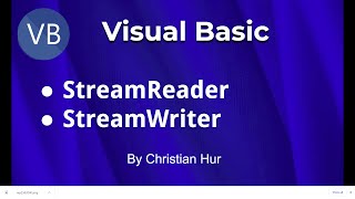 Visual Basic Programming  StreamReader and StreamWriter [upl. by Madison140]