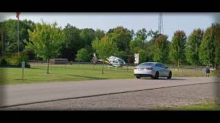 Helicopter Airbus Eurocopter EC135 Medical Helicopter Full Start amp Take Off from Baseball Field [upl. by Karita]