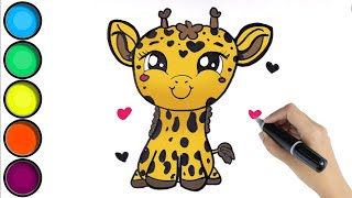 HOE TEKEN JE EEN SCHATTIGE GIRAF  HOW TO DRAW A GIRAFFE KAWAII [upl. by Zuleika]