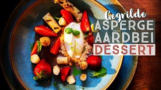 Dessert van asperges en aardbei op de BIG GREEN EGG [upl. by Annij498]