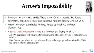 Computational Social Choice Lecture 4 Arrows Impossibility [upl. by Cassandra]