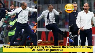 🤣 Massimiliano Allegri Crazy Reaction in the touchline during AC Milan vs Juventus [upl. by Armalda690]