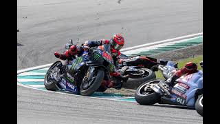 Race Motogp Sepang 2024 massive crash opening lap Quartararao Miller Binder [upl. by Wilmette]