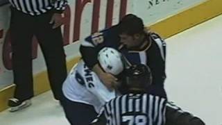 Ryan Hollweg vs David Backes Oct 1 2008 [upl. by Ariamat429]