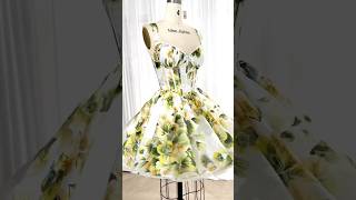 Making a corset floral print organza mini dress diydress promdress fashion sewing wedding [upl. by Lamdin]