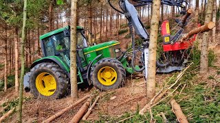 Traktorprozessor Hypro 755 Harvester  Die Erstdurchforstung [upl. by Berglund617]