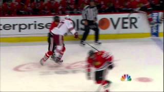 Raffi Torres hit on Marian Hossa Chicago Blackhawks vs Phoenix Coyotes 41712 [upl. by Oirevlis]