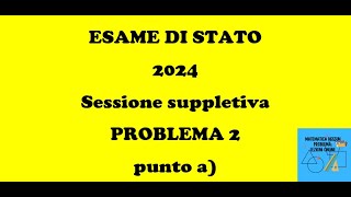 ESAME DI STATO 2024 SECONDA PROVA MATEMATICA sessione suppletiva PROBLEMA 2 punto a [upl. by Ripleigh671]